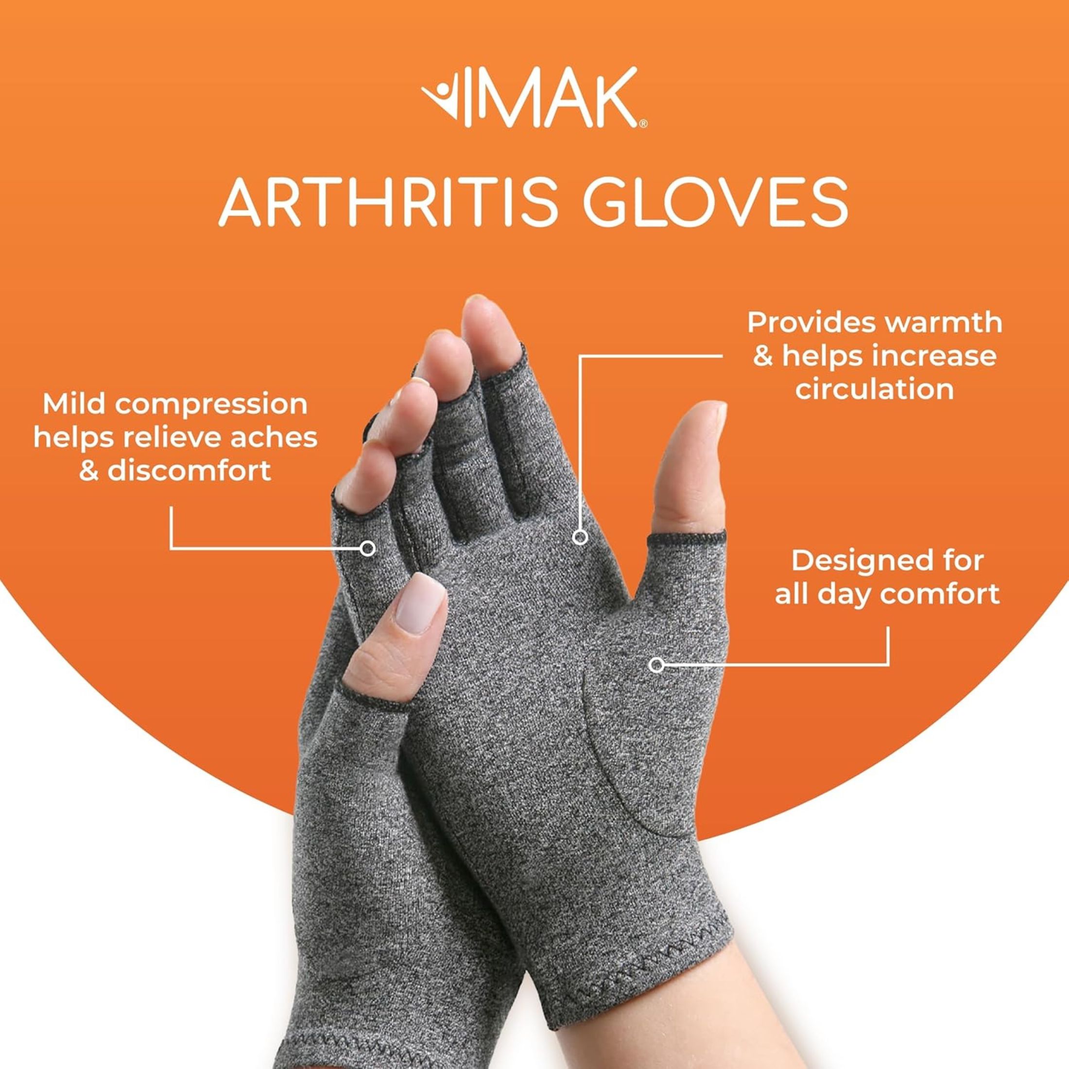 Imak Arthritis Gloves Grey Medium