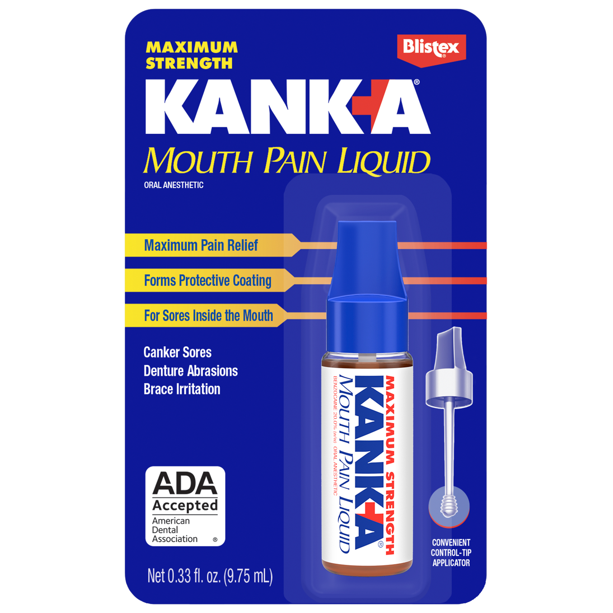 Kanka Mouth Pain Liquid, Maximum Strength 0.33 Fl Oz
