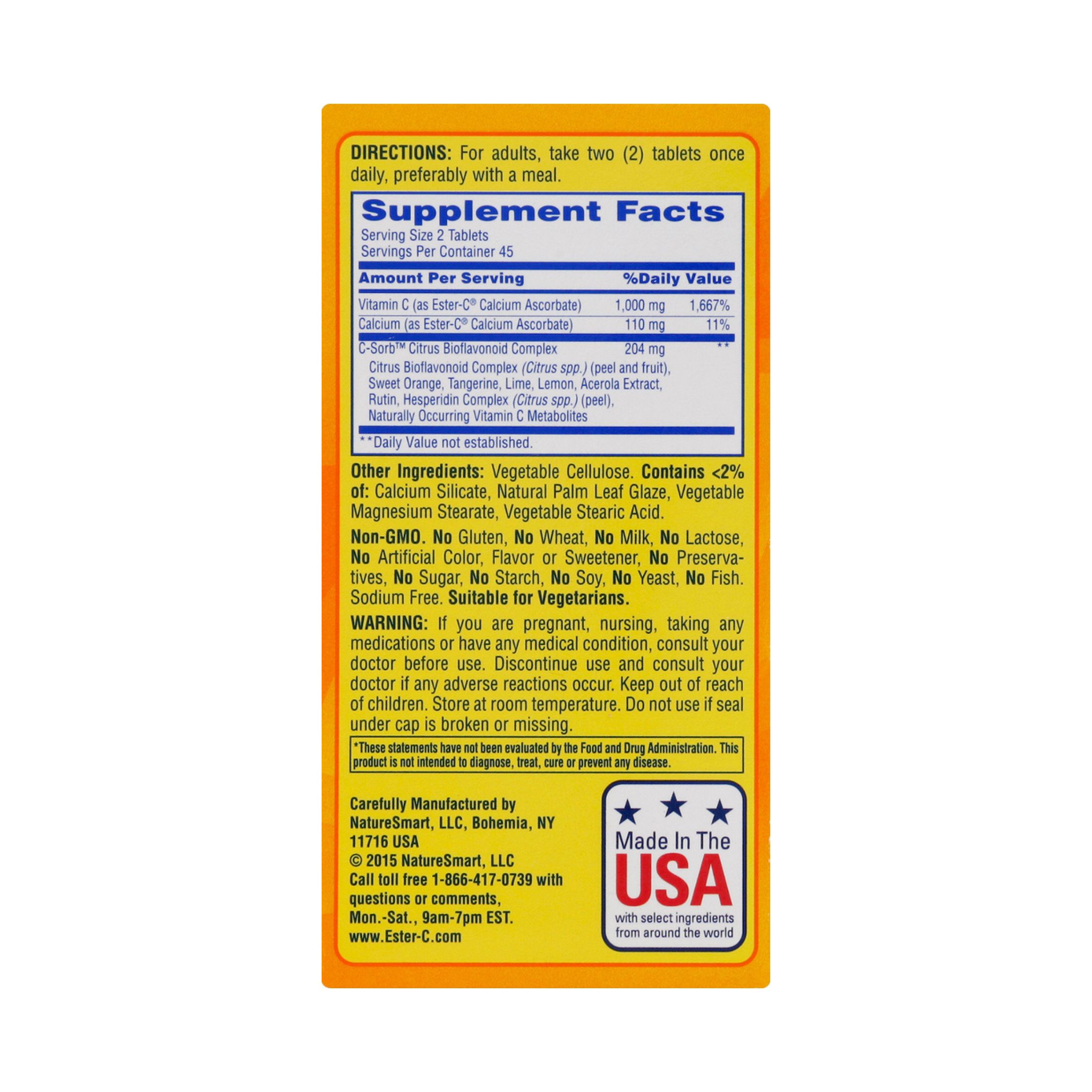 Ester C Vitamin 500 Mg Immune Support 90 Coated Tablets