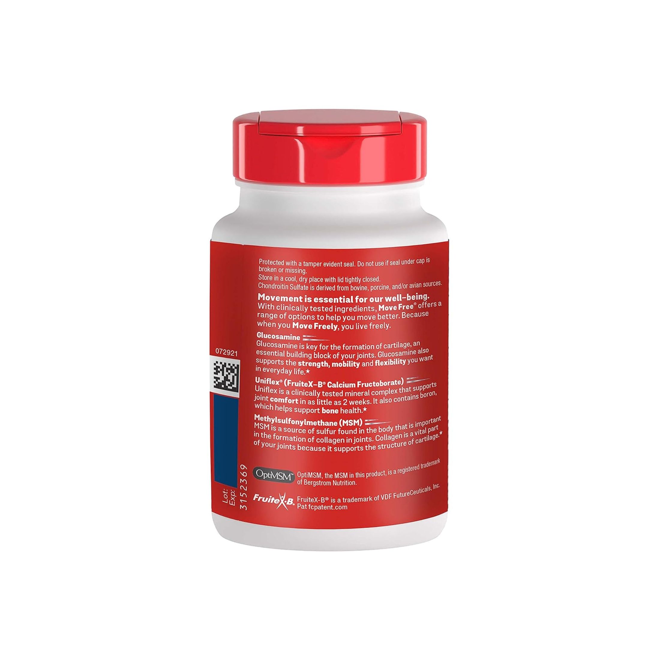 Move Free Schiff Joint Health Glucosamine Chondroitin Advanced Plus MSM Coated Tablets 120 Ct Box