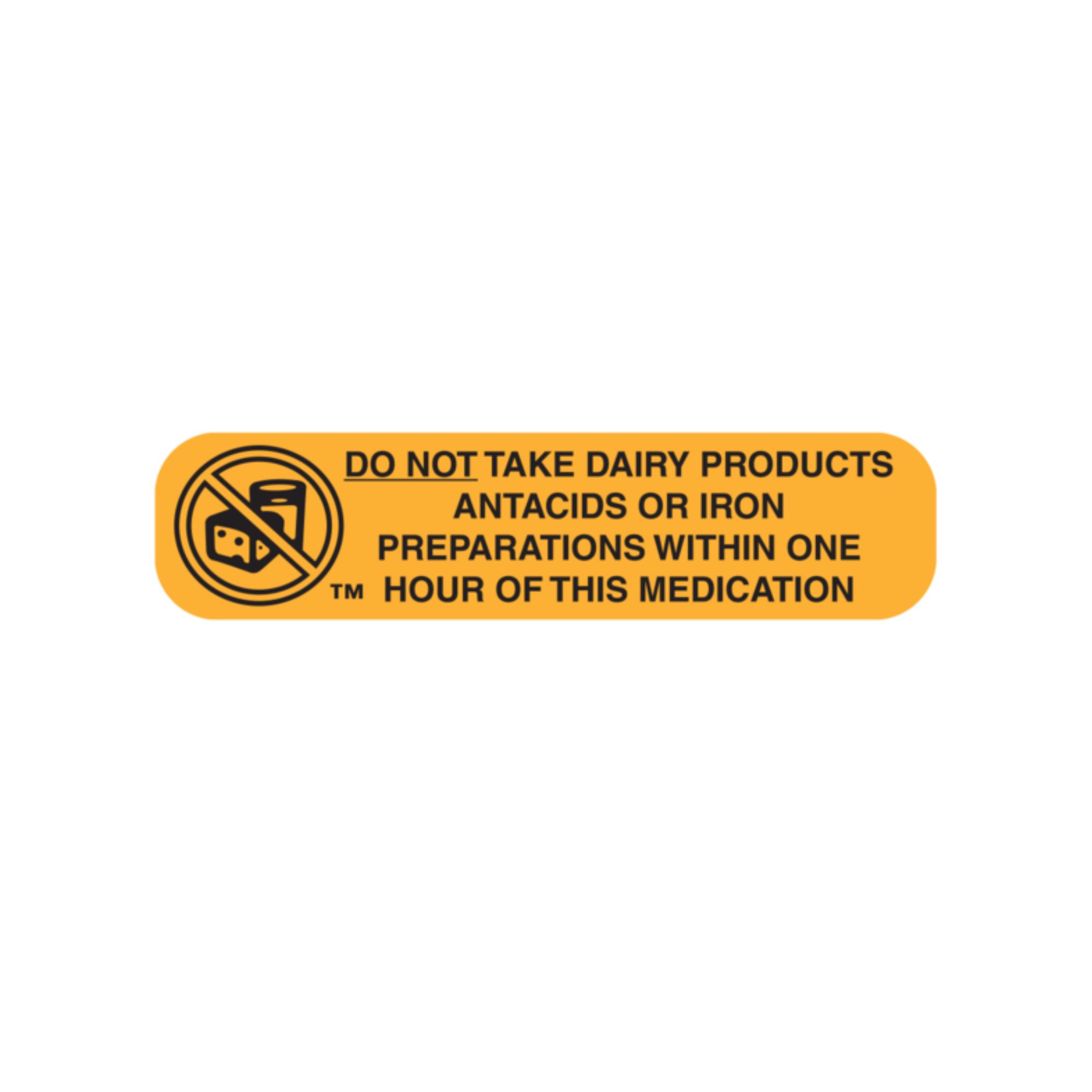 Apothecary Products Label No Dairy/Ir/Antacd 1Hr Orange 1X