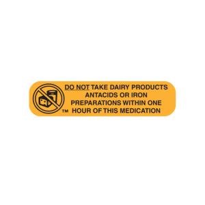 Apothecary Products Label No Dairy/Ir/Antacd 1Hr Orange 1X