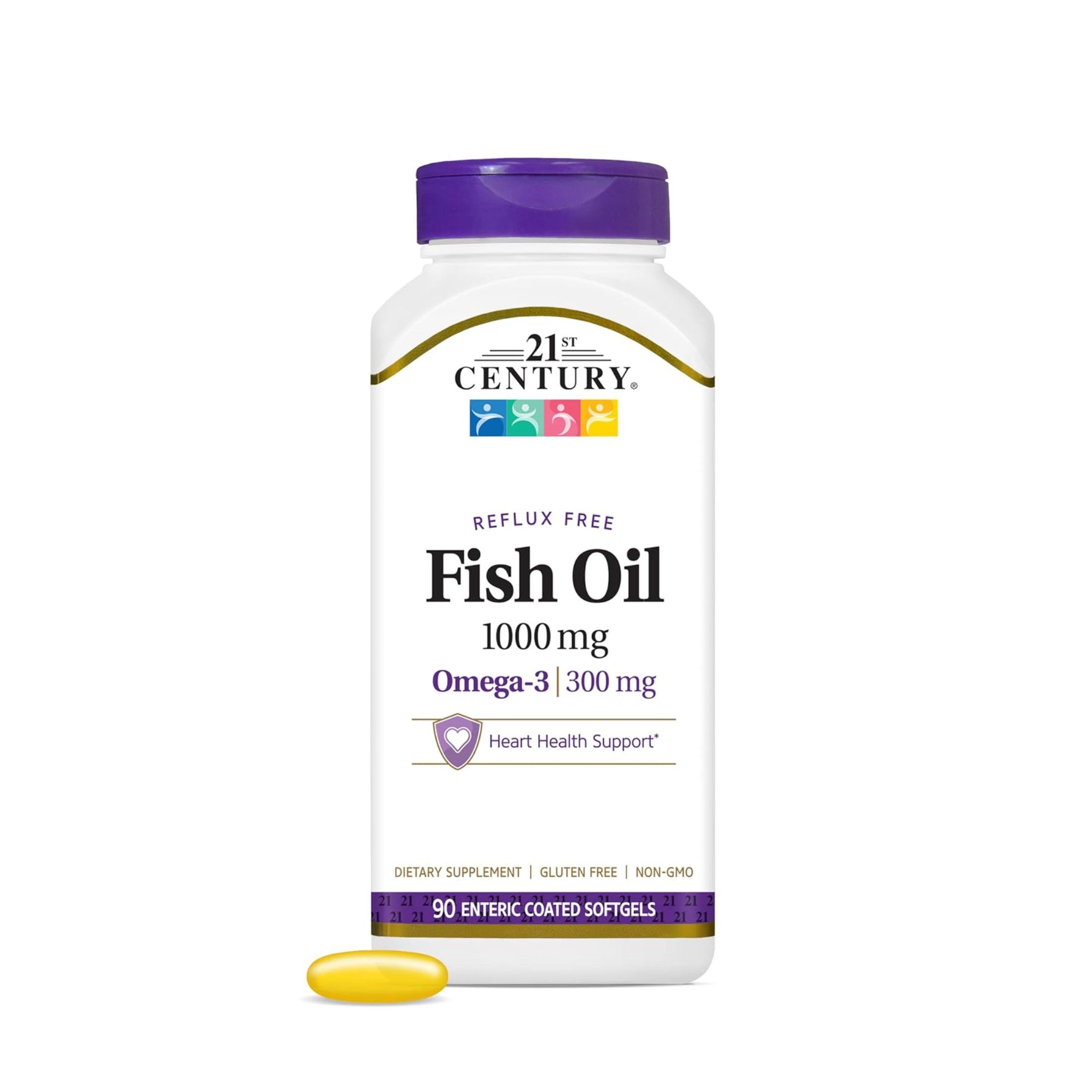 21st Century Fish Oil, 1000 Mg, Enteric Coated Softgels
