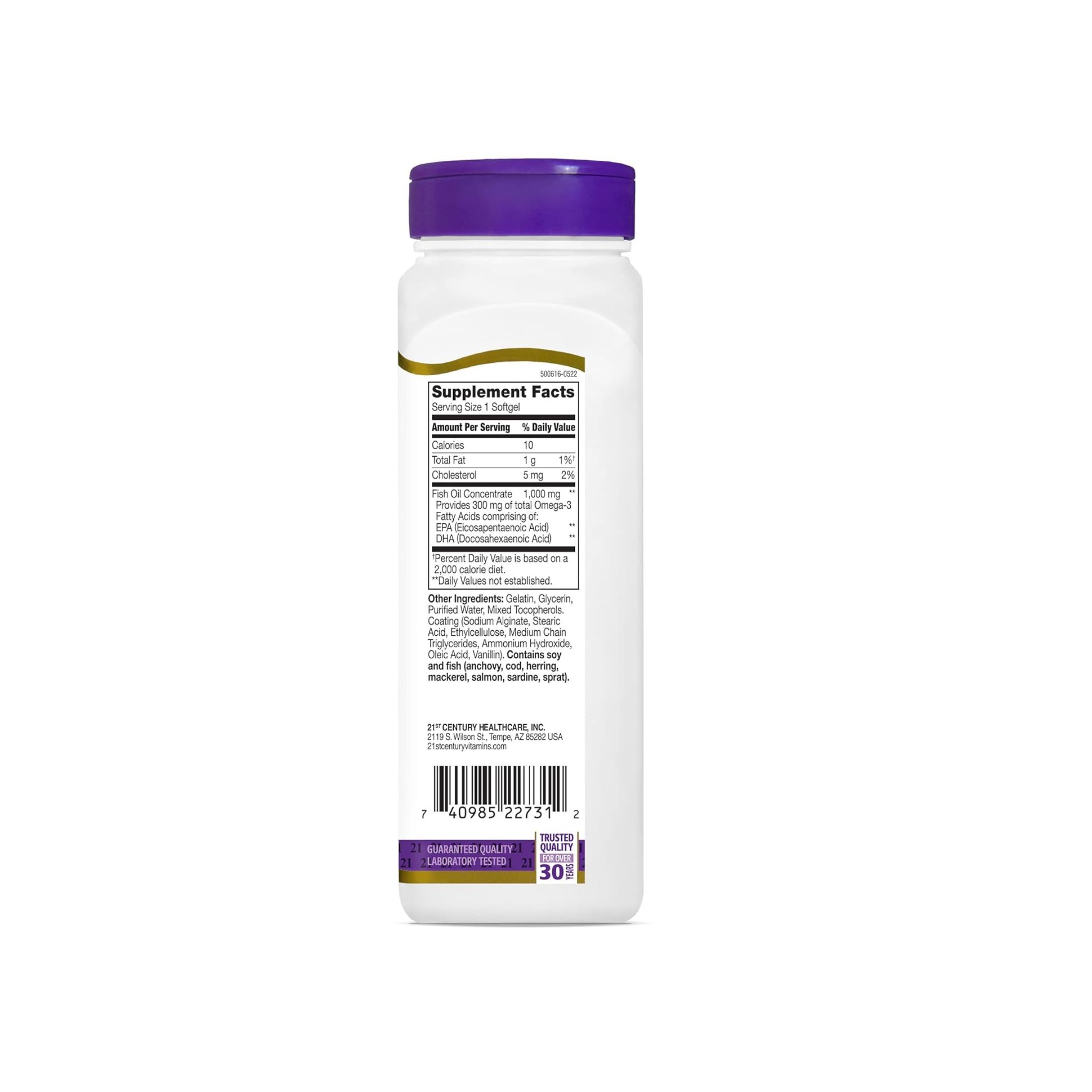 21st Century Fish Oil, 1000 Mg, Enteric Coated Softgels