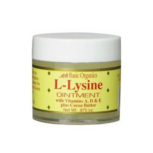 Basic Organics L-Lysine Lip Ointment For Herpes Cold Sore Treatment - 0.875 Oz