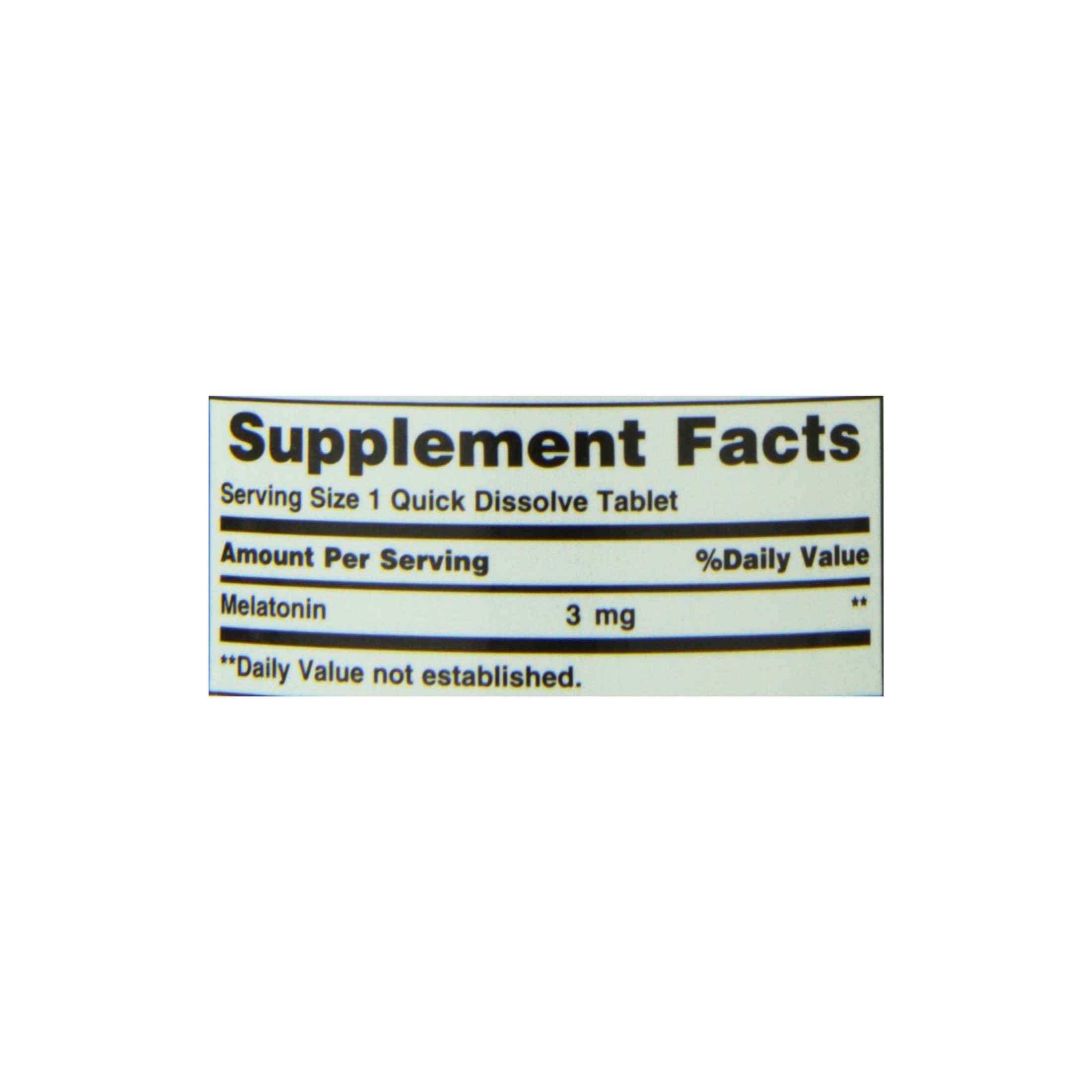 Nature's Bounty Melatonin, 3 Mg, Quick Dissolve Tablets