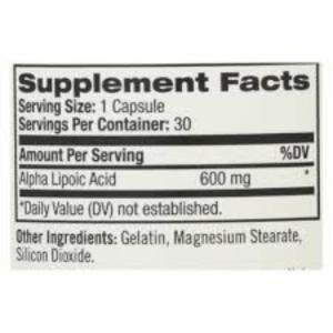 Natrol Alpha Lipoic Acid, 600 Mg, 30 Capsules