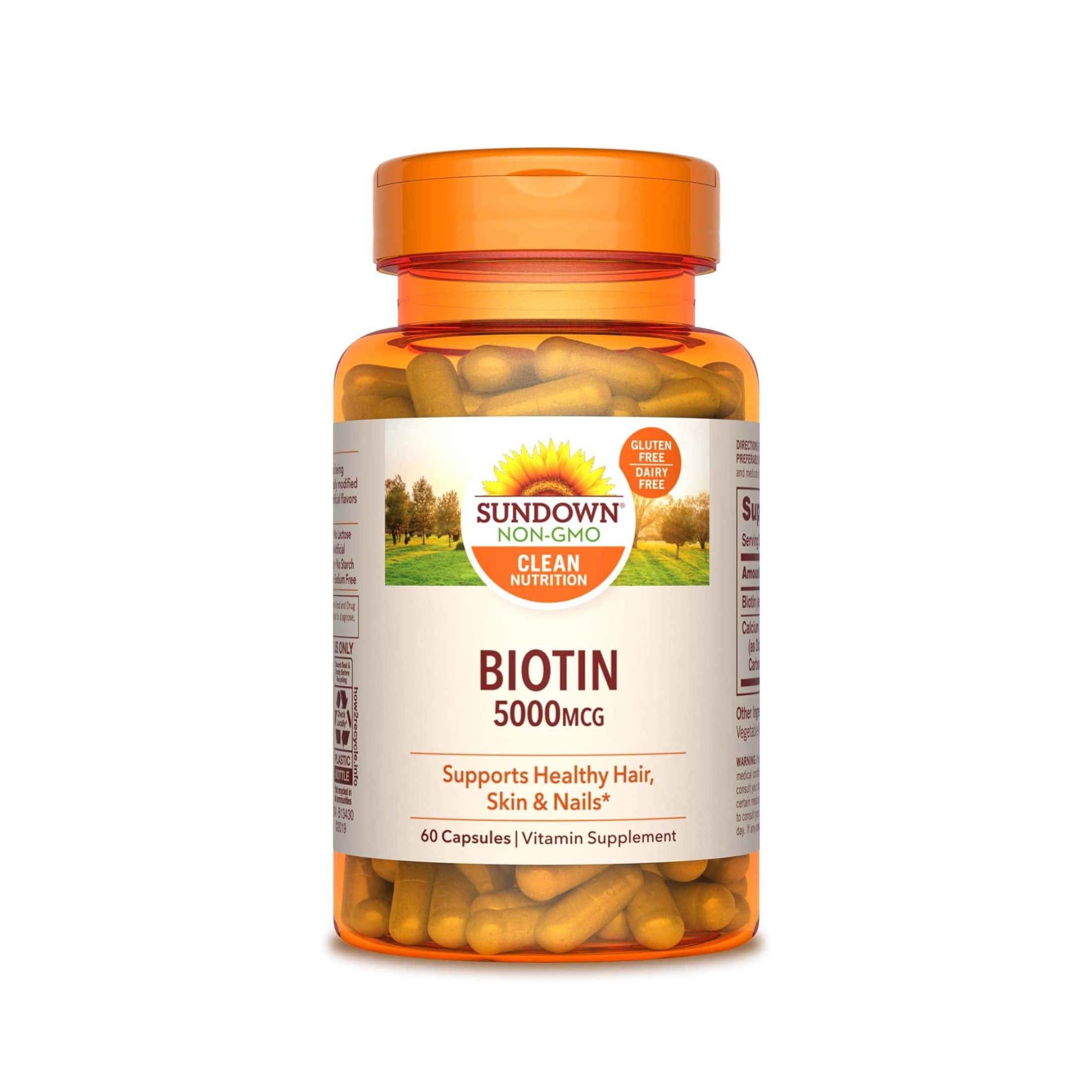 Sundown Naturals Biotin, 500 Mcg, Capsules