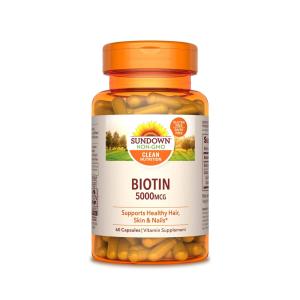 Sundown Naturals Biotin, 500 Mcg, Capsules