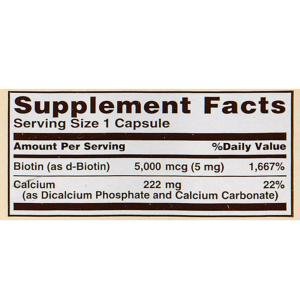 Sundown Naturals Biotin, 500 Mcg, Capsules