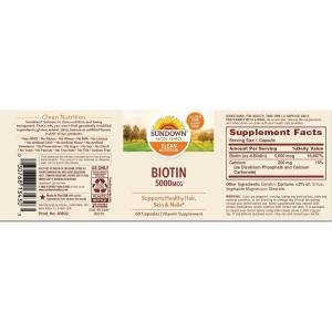Sundown Naturals Biotin, 500 Mcg, Capsules