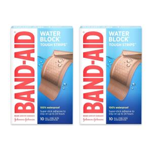 Band-Aid Brand Adhesive Bandages, Waterproof Tough Strips, Extra Large, 10 Bandages