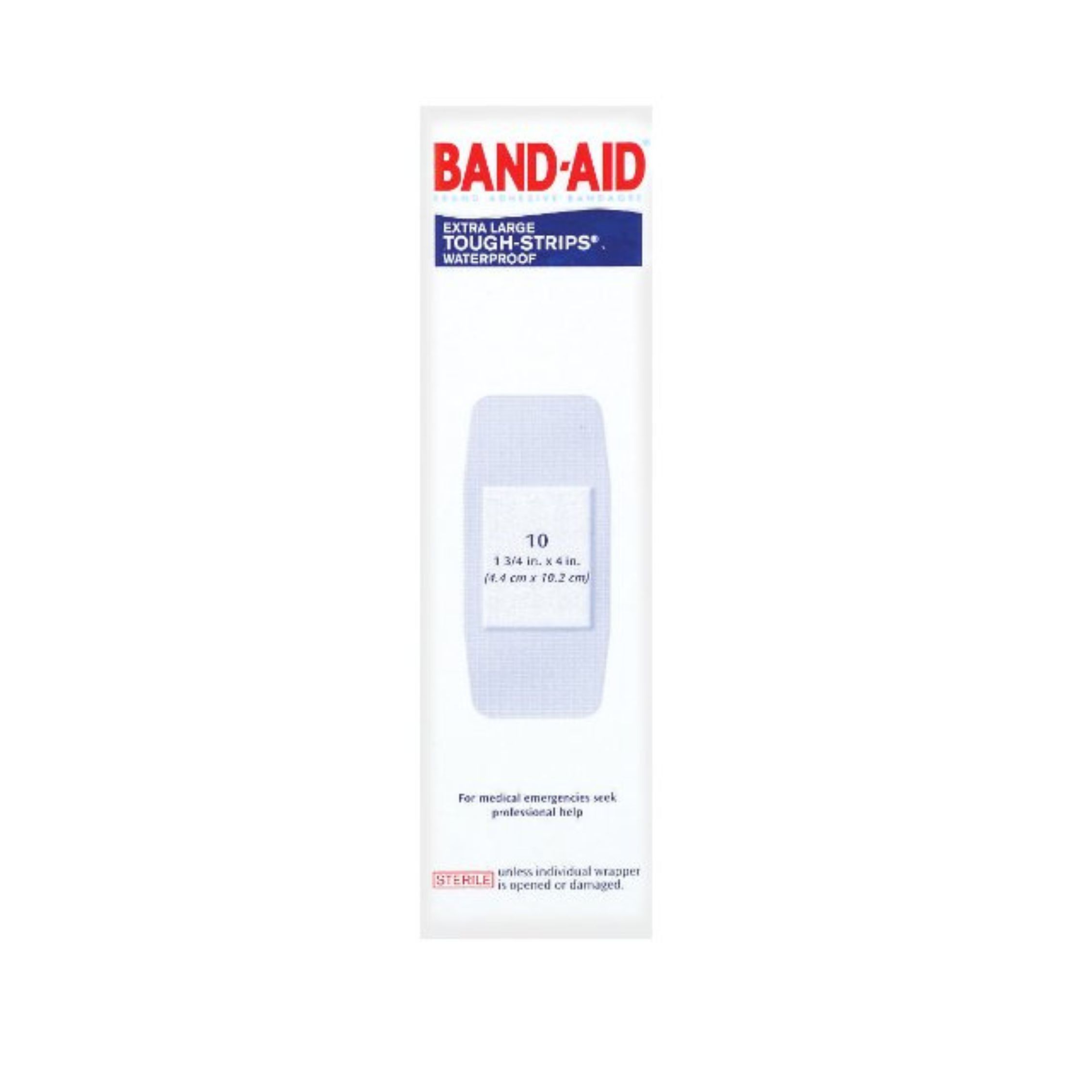 Band-Aid Brand Adhesive Bandages, Waterproof Tough Strips, Extra Large, 10 Bandages