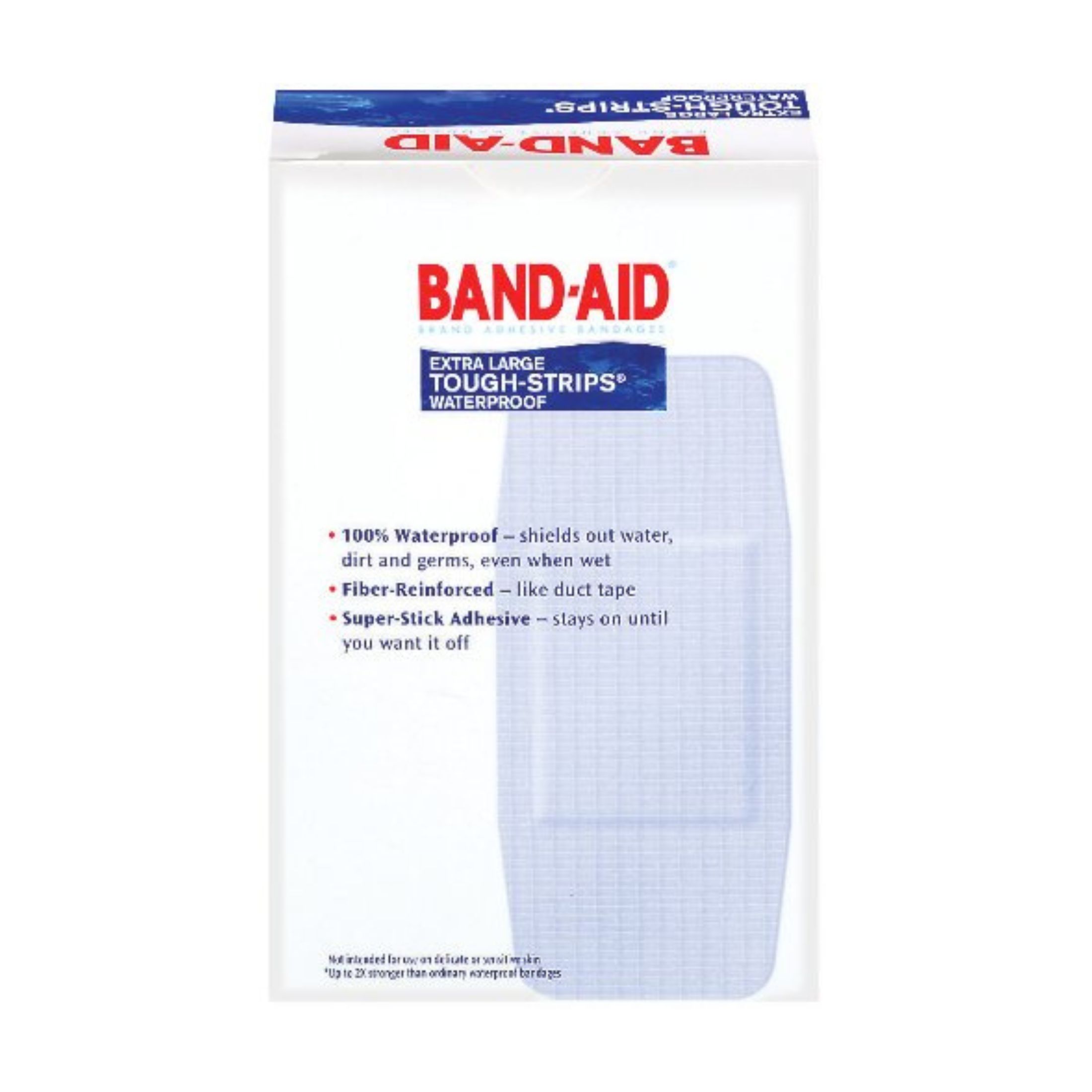 Band-Aid Brand Adhesive Bandages, Waterproof Tough Strips, Extra Large, 10 Bandages