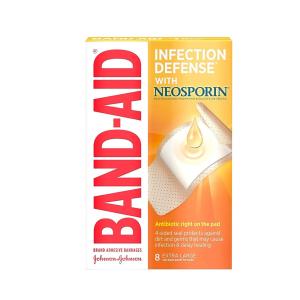 Band Aid Brand Adhesive Bandages Infection Defense With Neosporin Antibiotic Ointment, Pack Of Assorted Sizes, For Wound Care And First