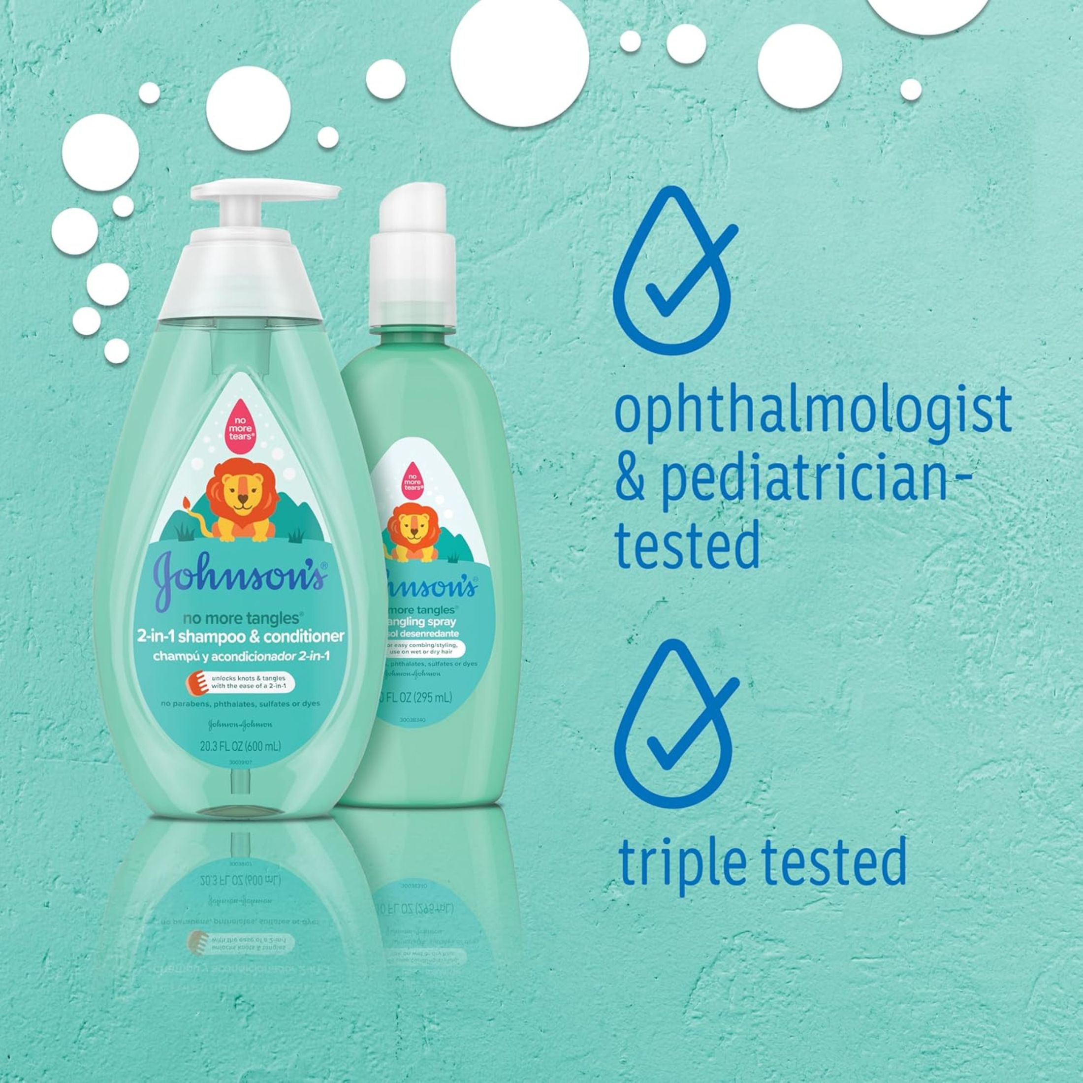 Johnson's No More Tears Baby Shampoo & Conditioner, Thin/Straight Hair