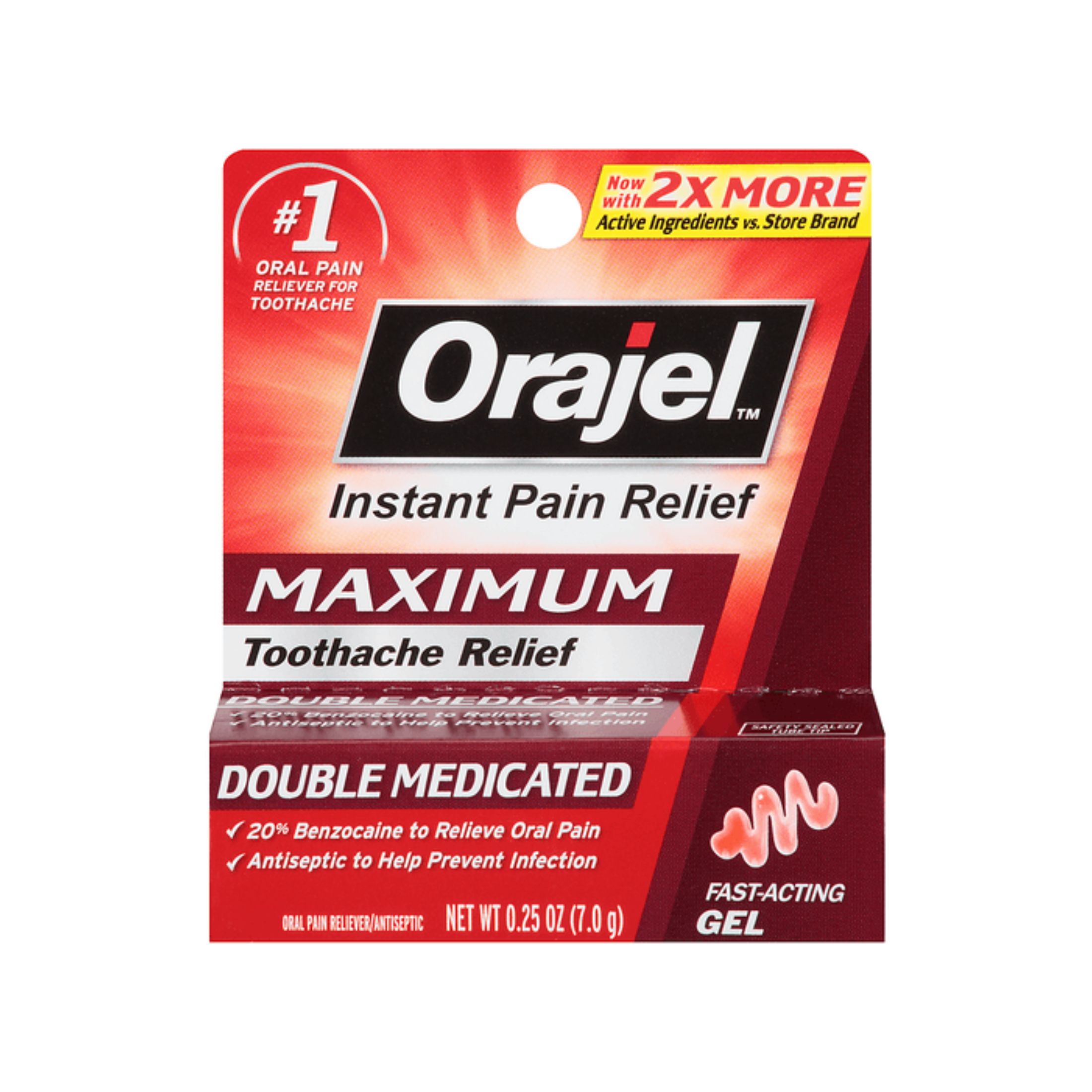 Orajel 3X Maximum Strength Toothache Pain Relief Gel - 0.25 Oz