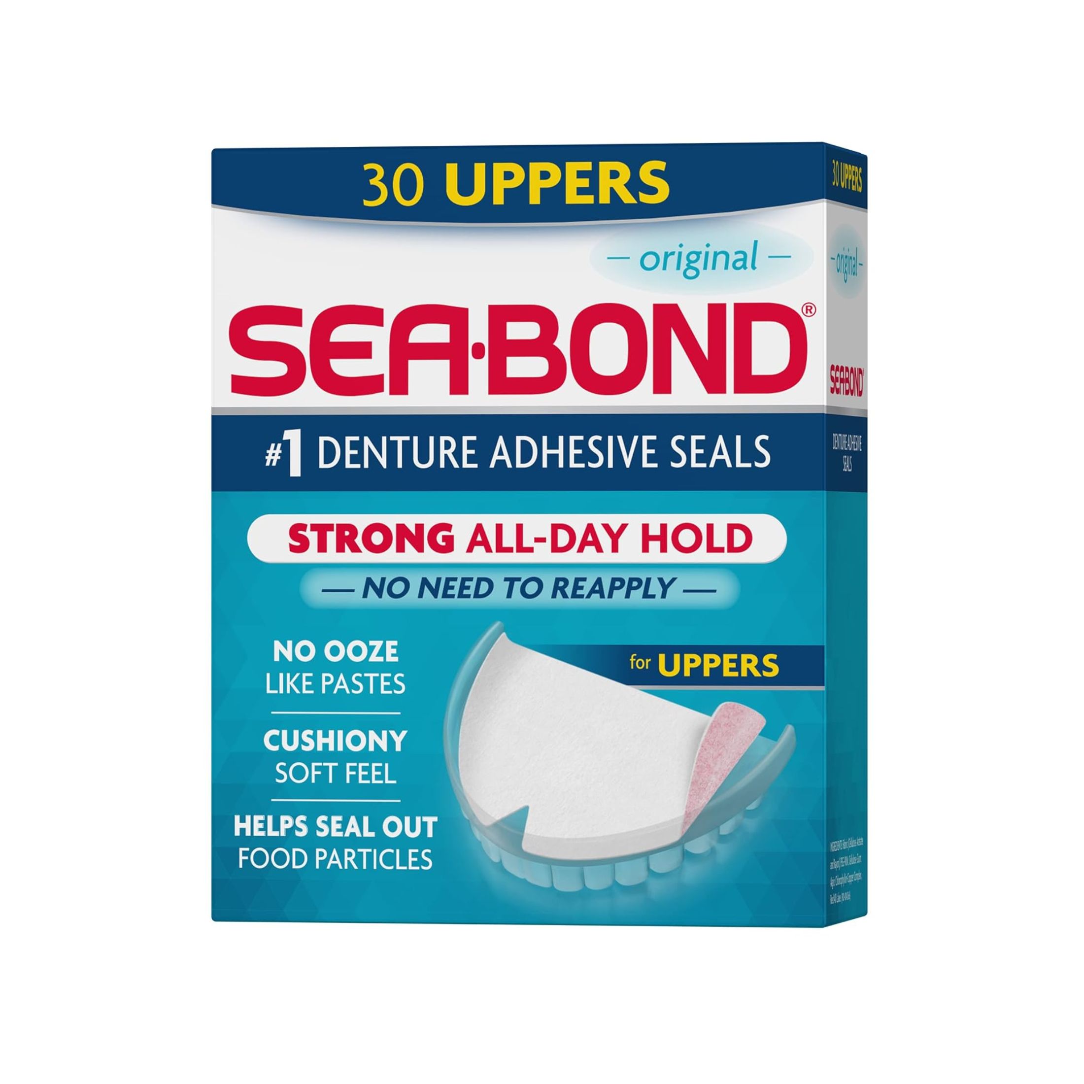 Sea Bond Denture Adhesive Wafers, Uppers, Original
