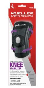 Mueller Self Adjusting Knee Stabilizer One Size Fits Most Black