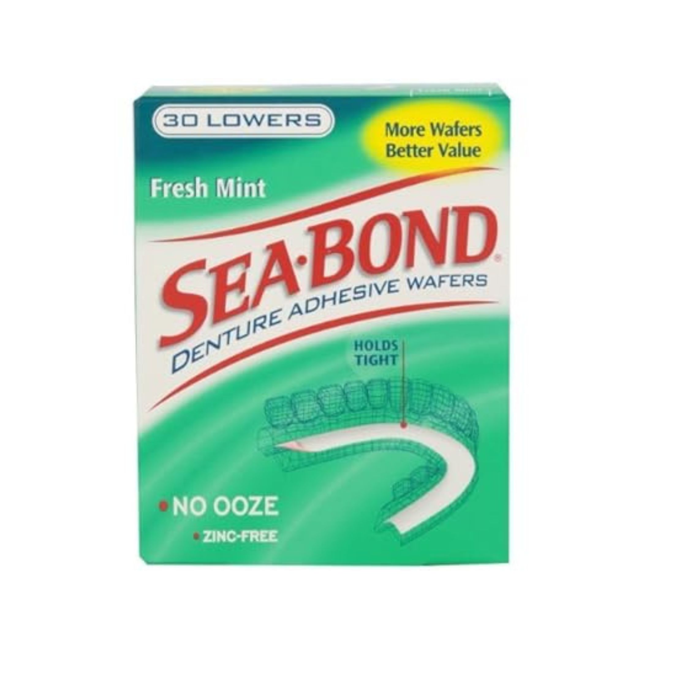 Sea-Bond Secure Denture Adhesive Seals, Fresh Mint Lowers
