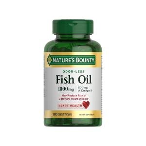 Nature's Bounty Odorless Fish Oil, 1,000 Mg, 120 Coated Softgels