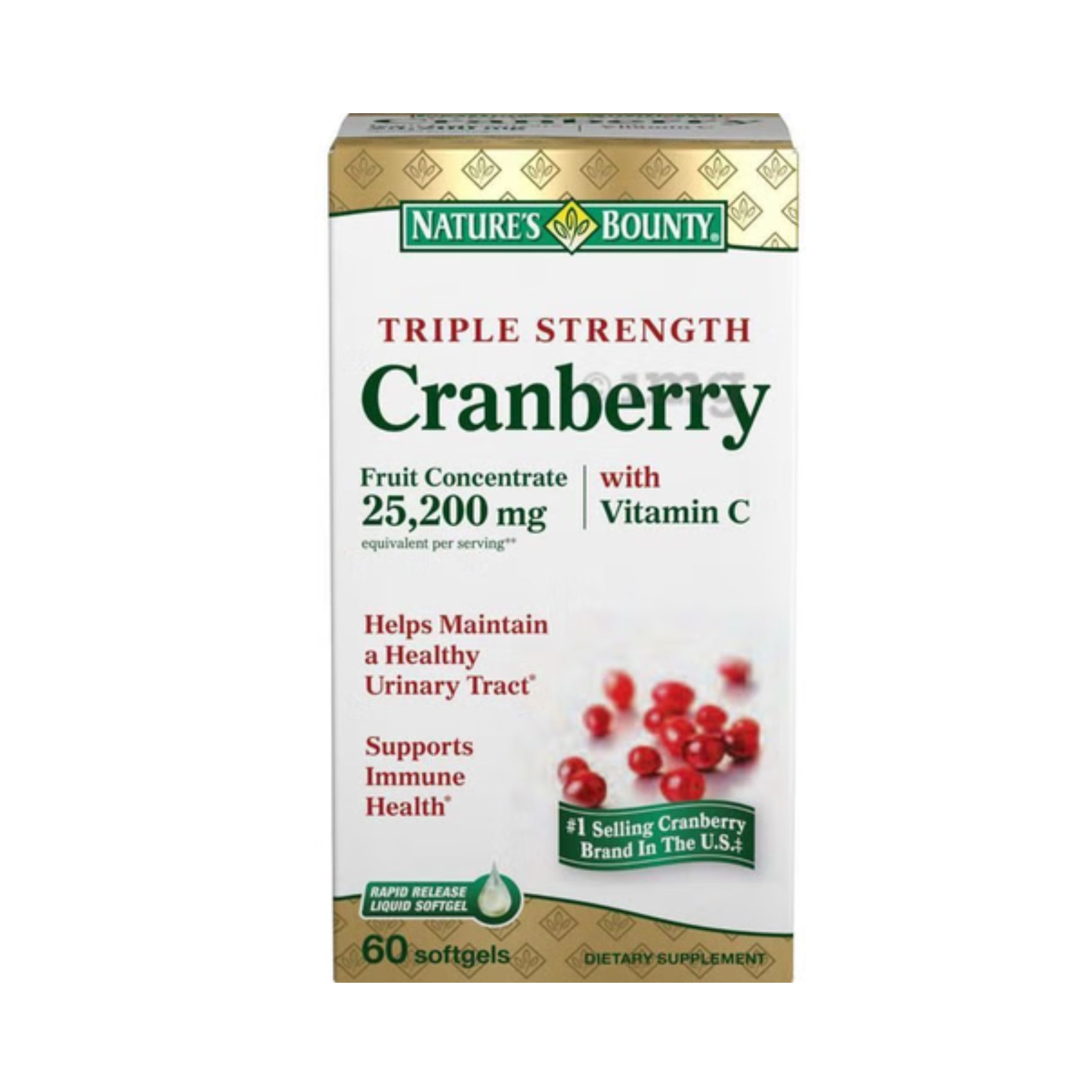 Nature's Bounty Cranberry Triple Strength 60 Soft Gel
