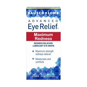 Bausch + Lomb Lubricant Eye Drops, Maximum Redness, Advanced, Sterile 0.5 Fl Oz
