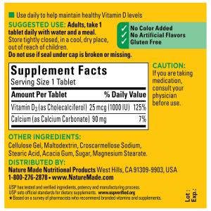 Nature Made Vitamin D3 Dietary Supplement, Tablets