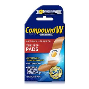 CompoundW Wart Remover, Maximum Strength, One Step Pads