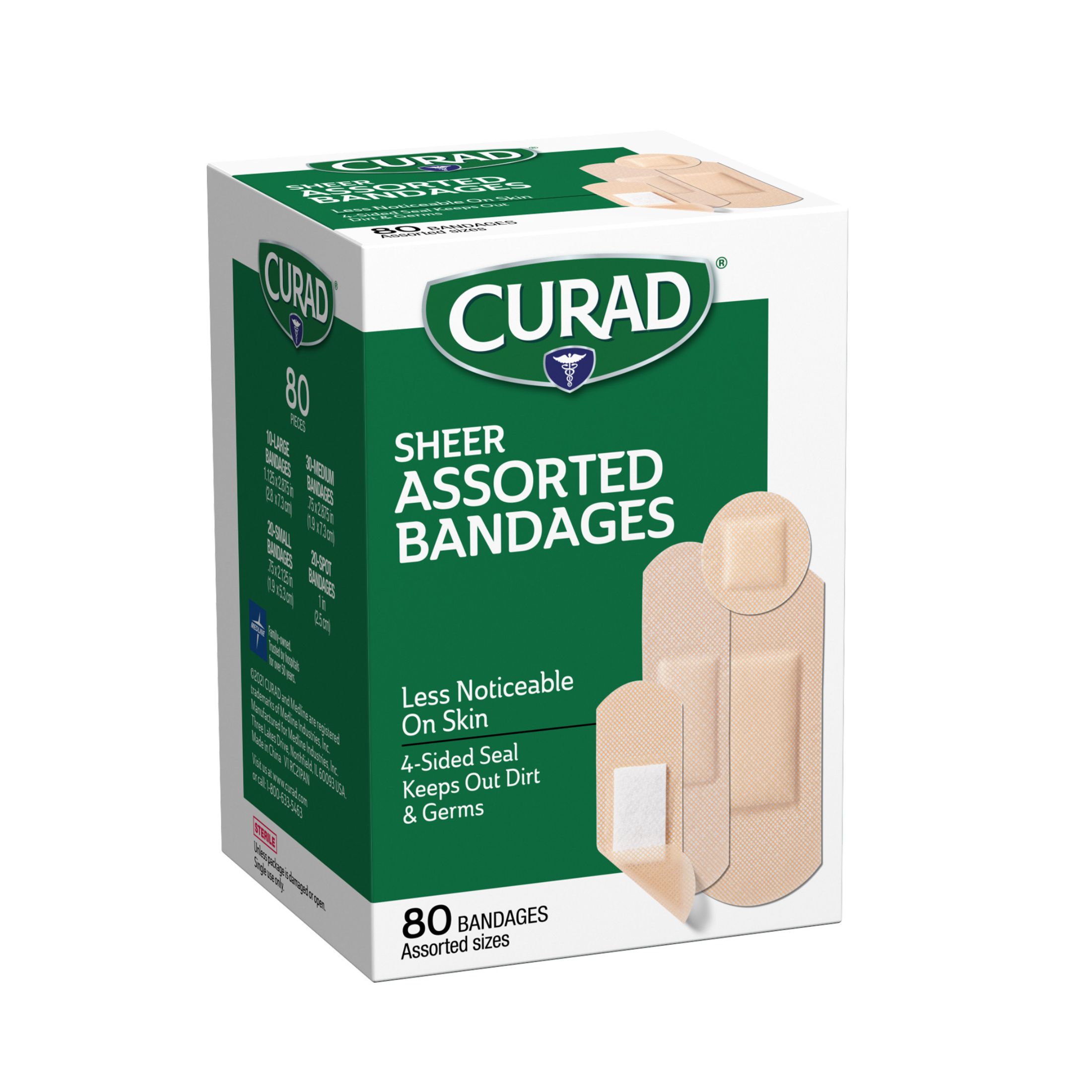 Curad Bandages Sheer Assorted Sizes