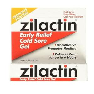Zilactin Early Relief Cold Sore Medicated Gel, 0.25 Oz
