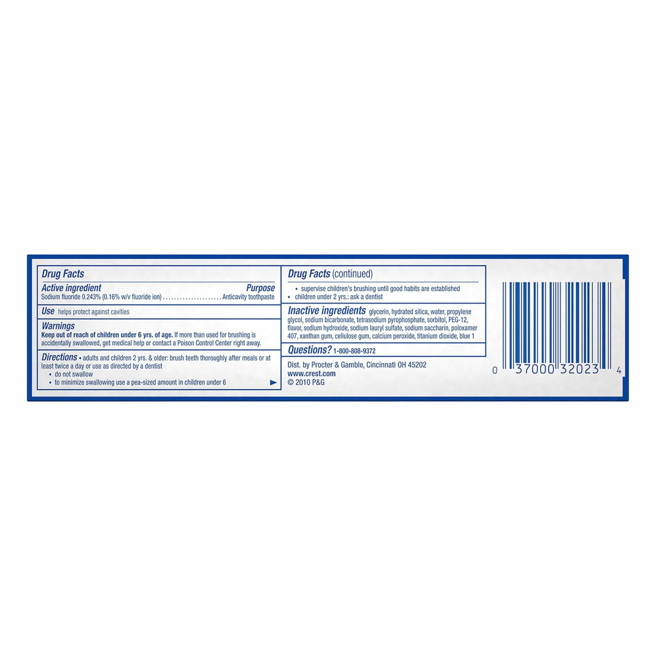 Crest Toothpaste, Fluoride Anticavity, Baking Soda & Peroxide Whitening, Fresh Mint