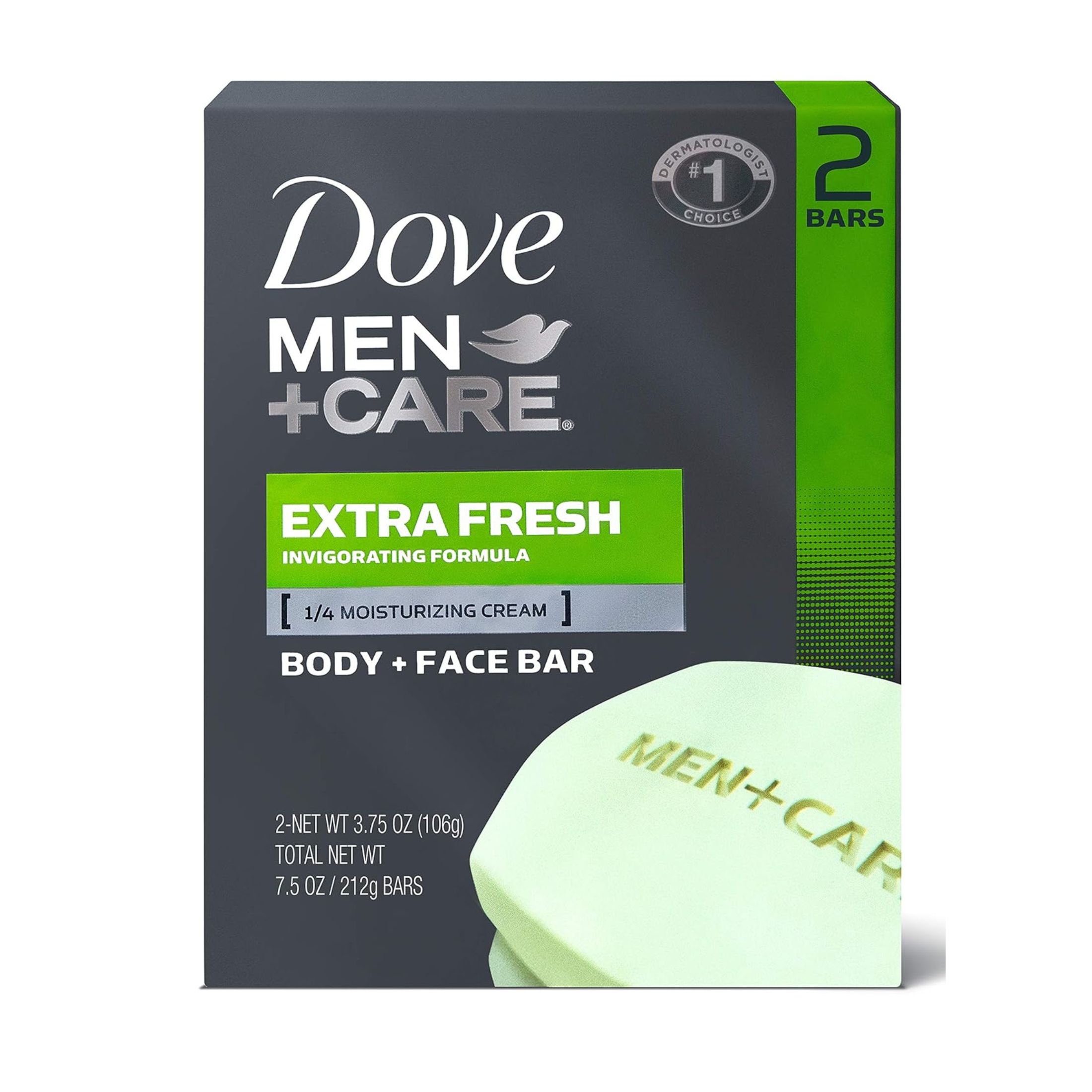 Dove Men Care Body Plus Face Bar Extra Fresh 8oz 2pc