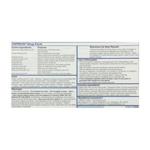Topricin Anti-Inflammatory Pain Relief Cream, Tube 2 Oz