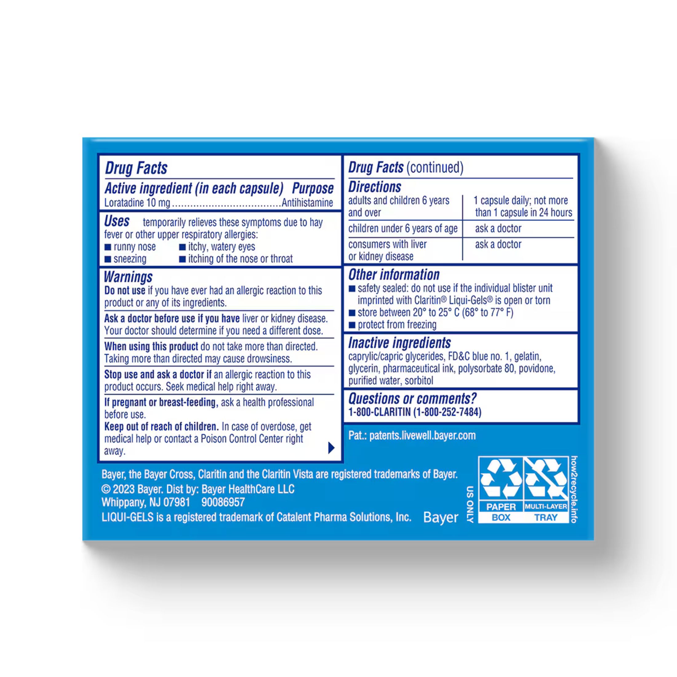 Claritin Non-Drowsy Liqui-Gels Indoor & Outdoor Allergies 24 Hour Relief Capsules