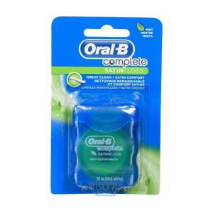 Oral B Complete Satin Floss Plaque & Particle Remover Mint Fresh 55 Yard
