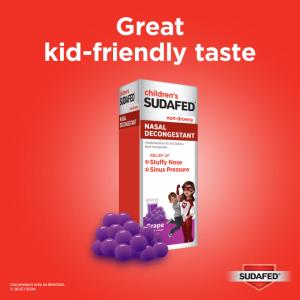Children's Sudafed Nasal Decongestant, Non-Drowsy, Grape 4 Fl Oz