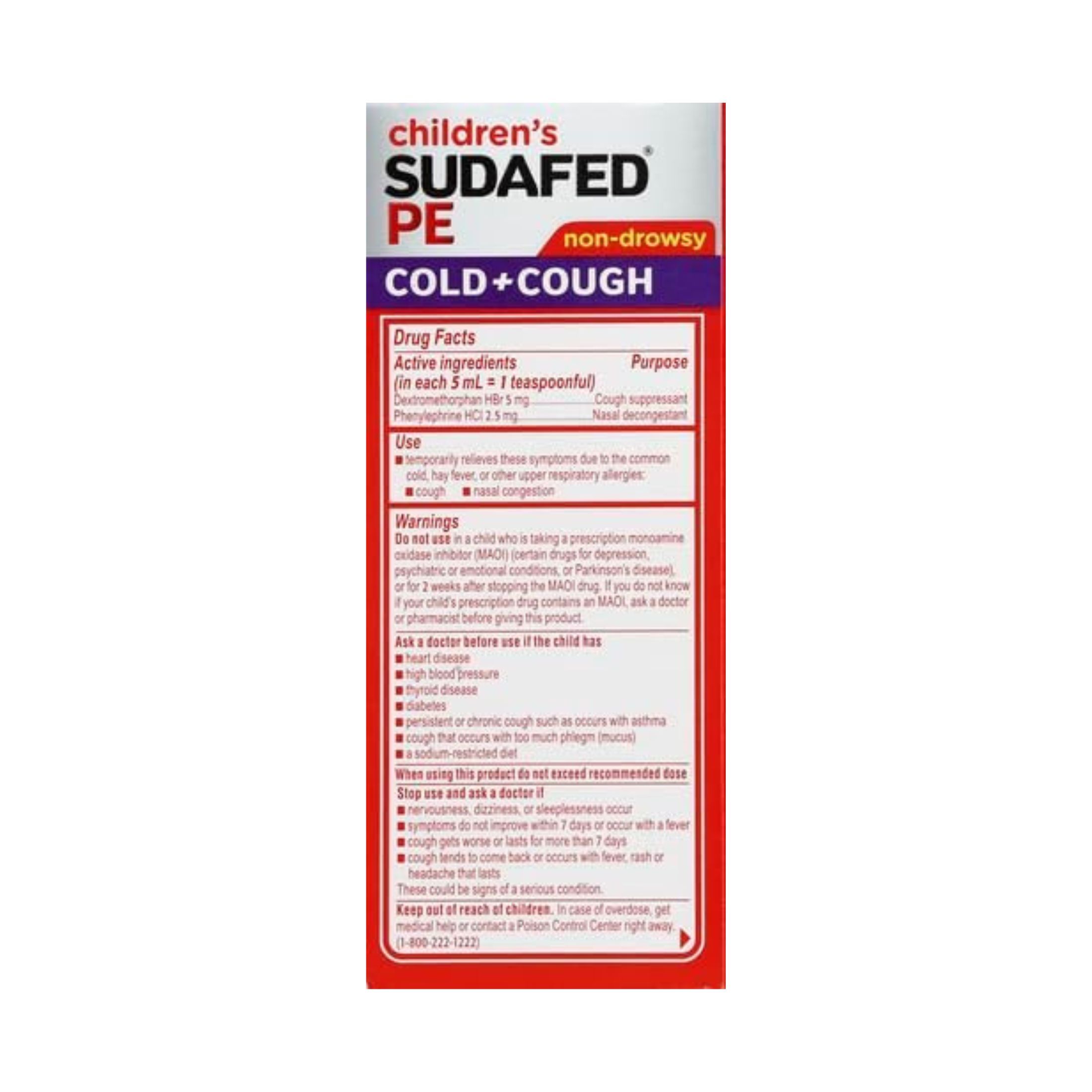 Children's Sudafed Nasal Decongestant, 2.5 Mg, Non-Drowsy, PE, Berry Flavor Liquid 4 Fl Oz