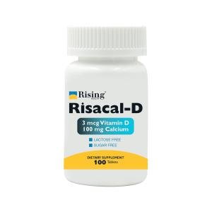 Rising Pharma – Risacal-d – Vitamin D3 & Calcium Supplement – 100 Tablets
