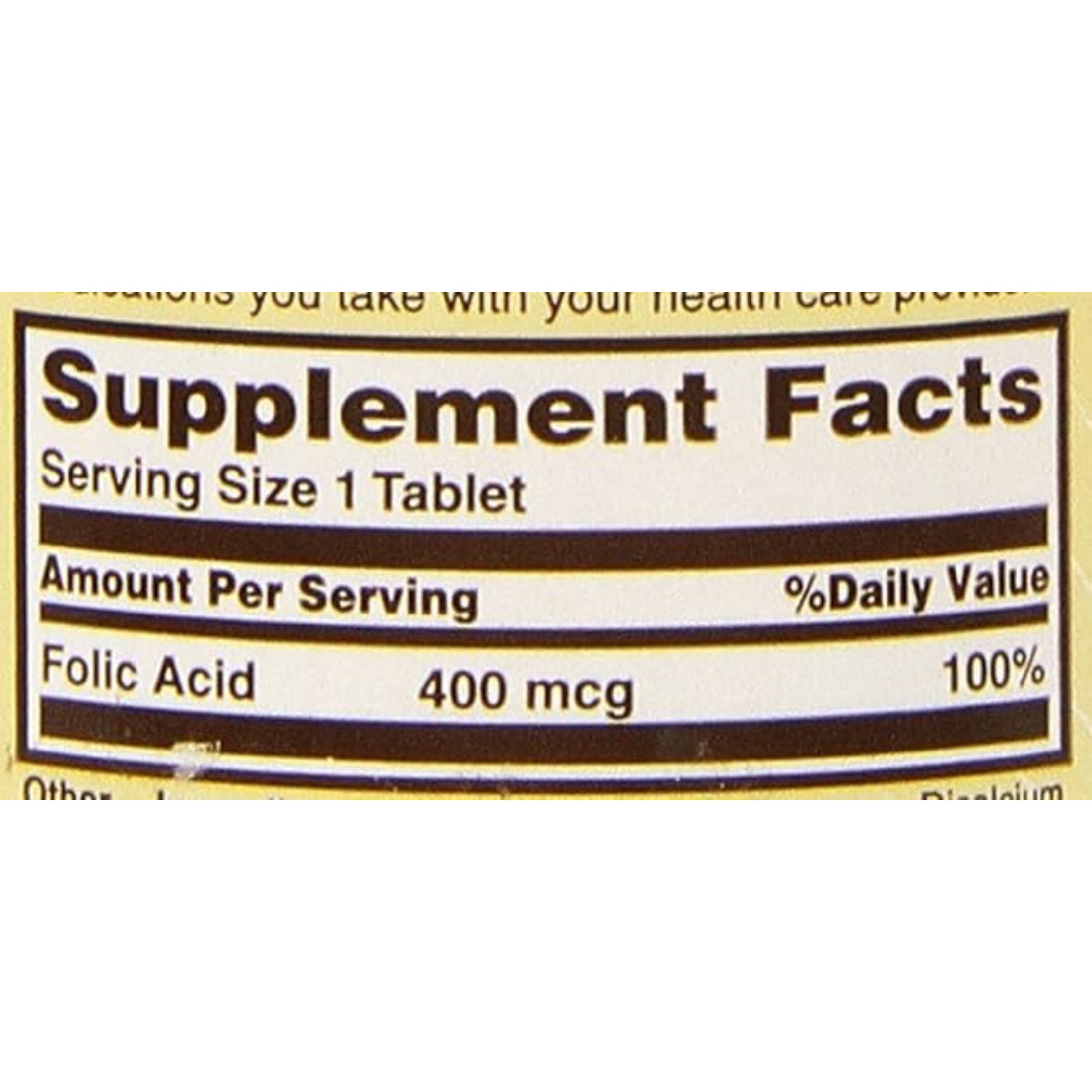 Sundown Naturals Folic Acid 400 Mcg With Vitamin B Supplement Tablets 250