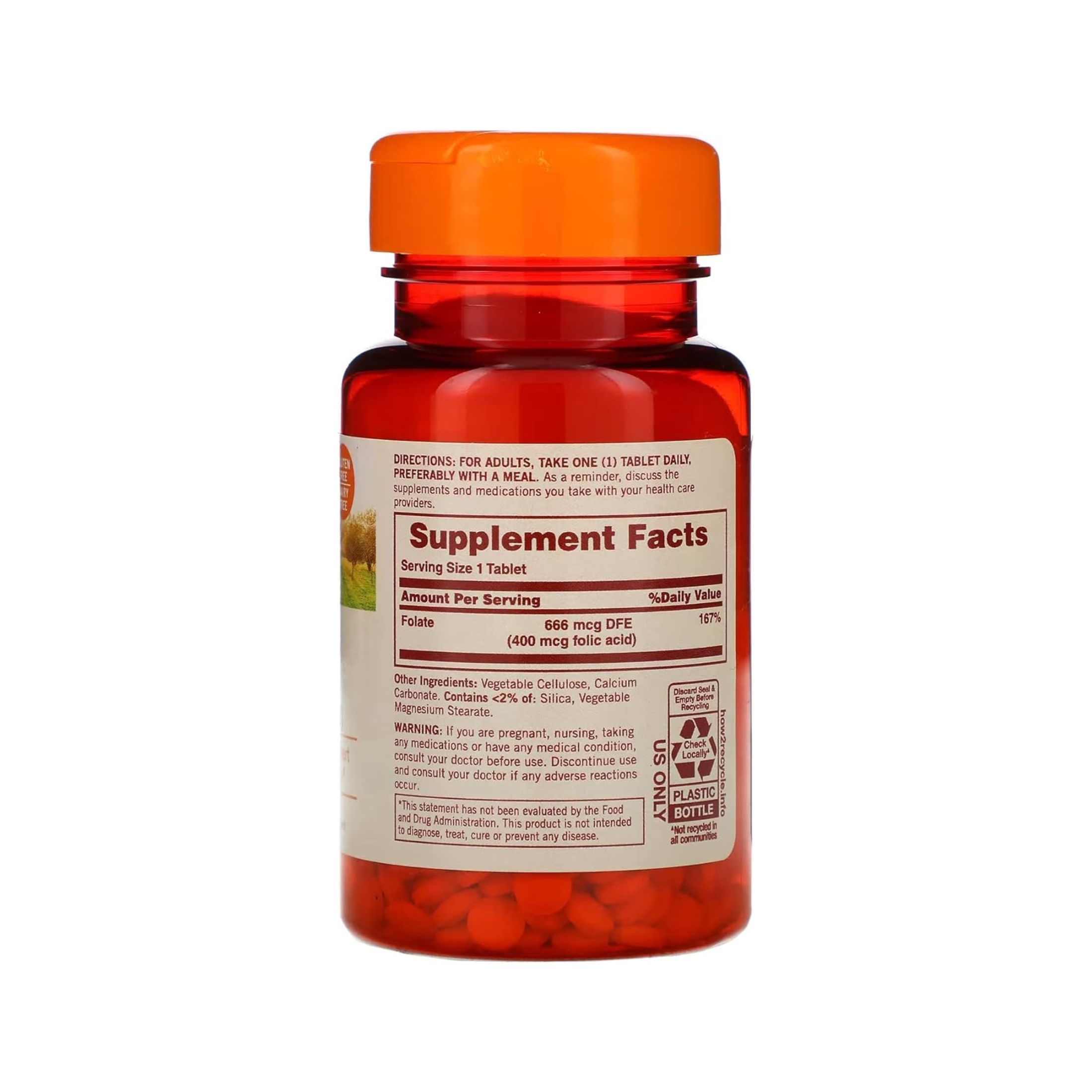 Sundown Naturals Folic Acid 400 Mcg With Vitamin B Supplement Tablets 250