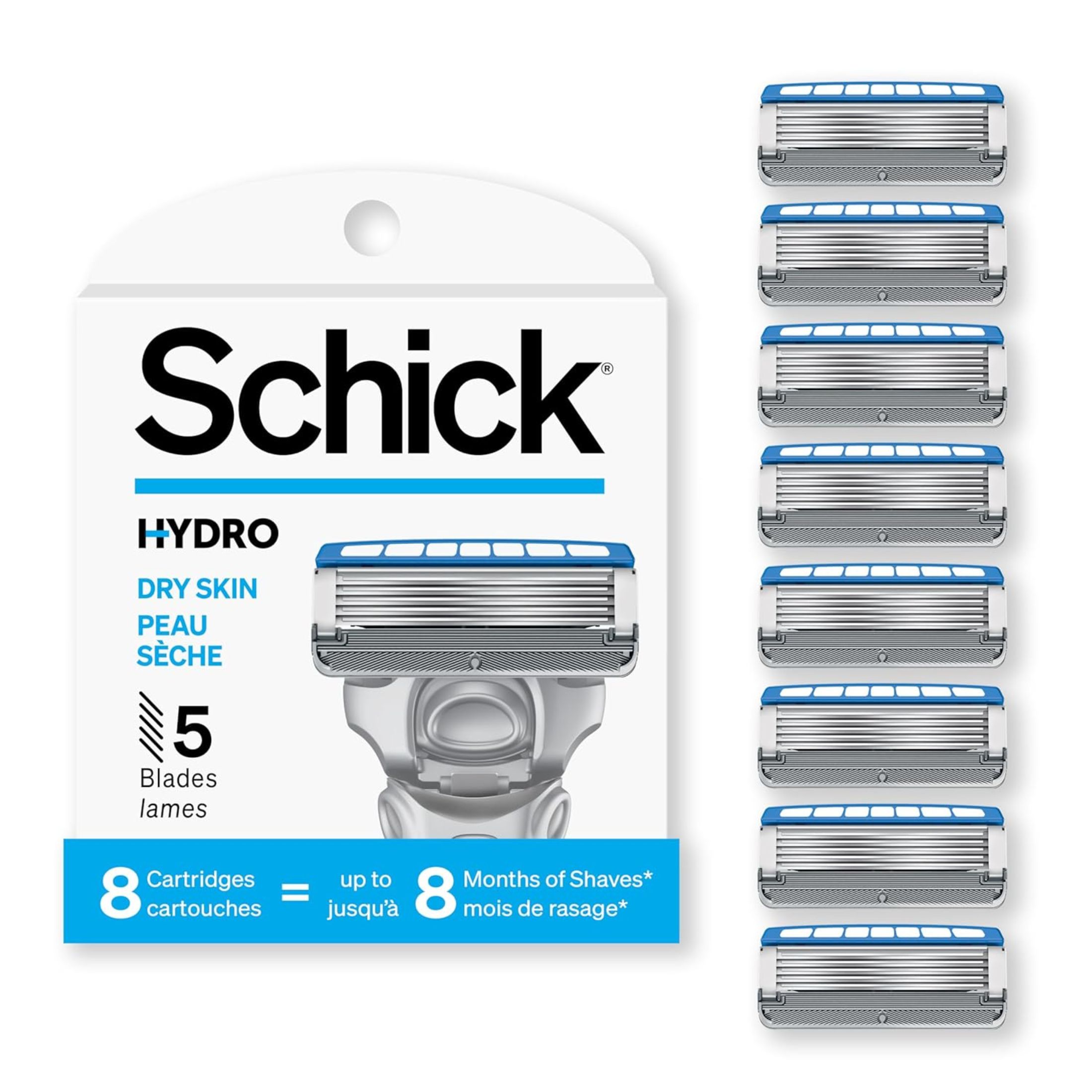 Schick Hydro Dry Skin 5 Blades Cartridges