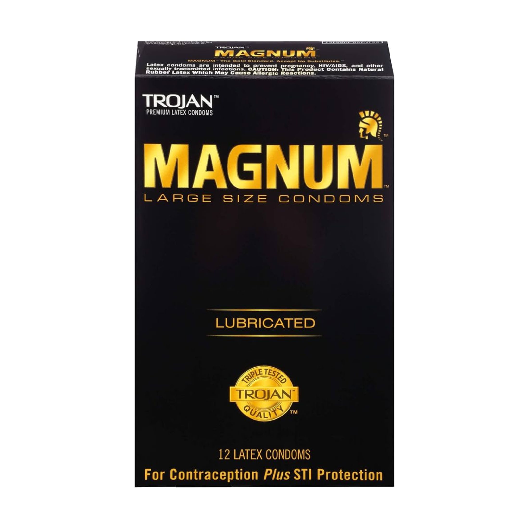 Trojan Magnum Large Size Lubricated Premium Latex Condoms
