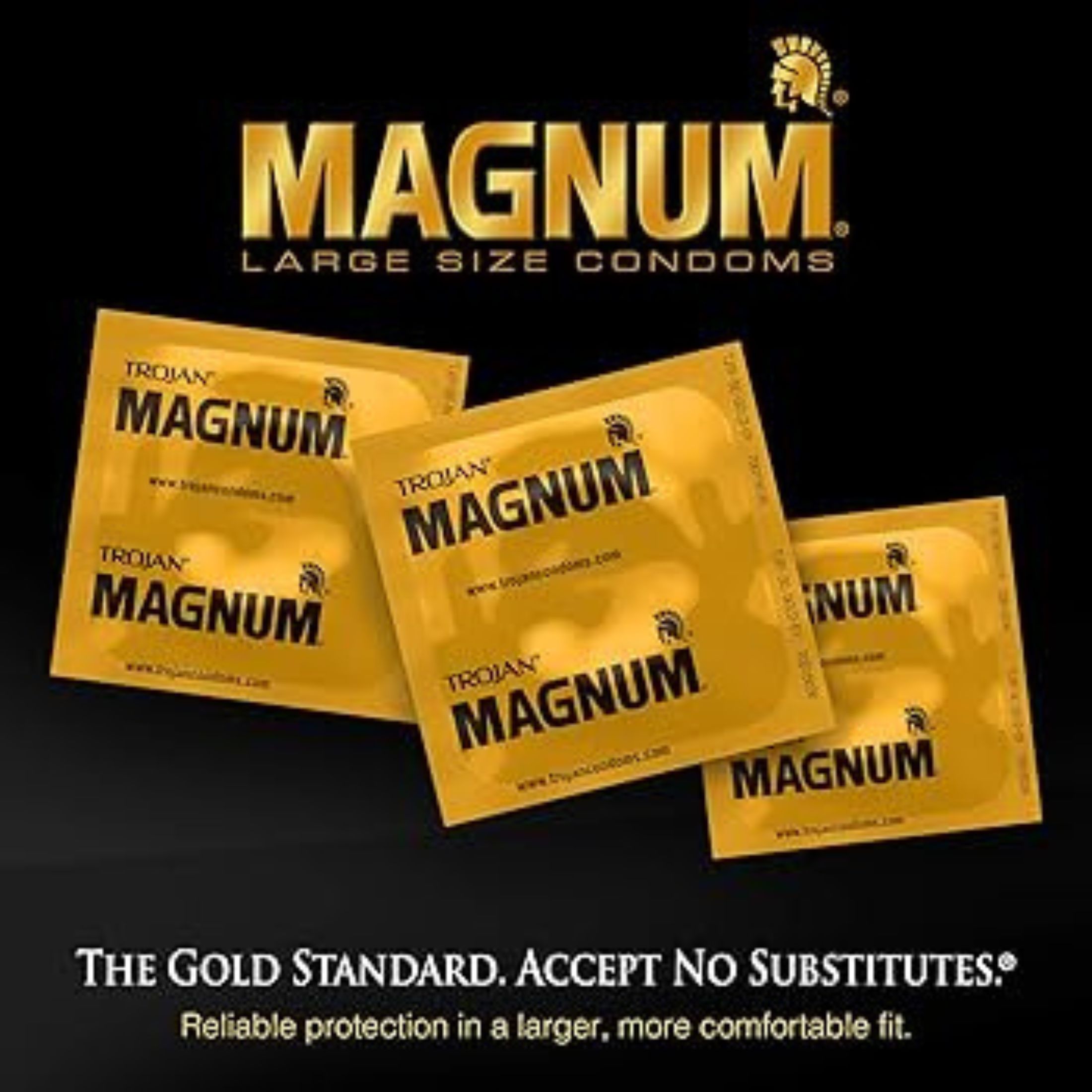 Trojan Magnum Large Size Lubricated Premium Latex Condoms