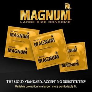Trojan Magnum Large Size Lubricated Premium Latex Condoms