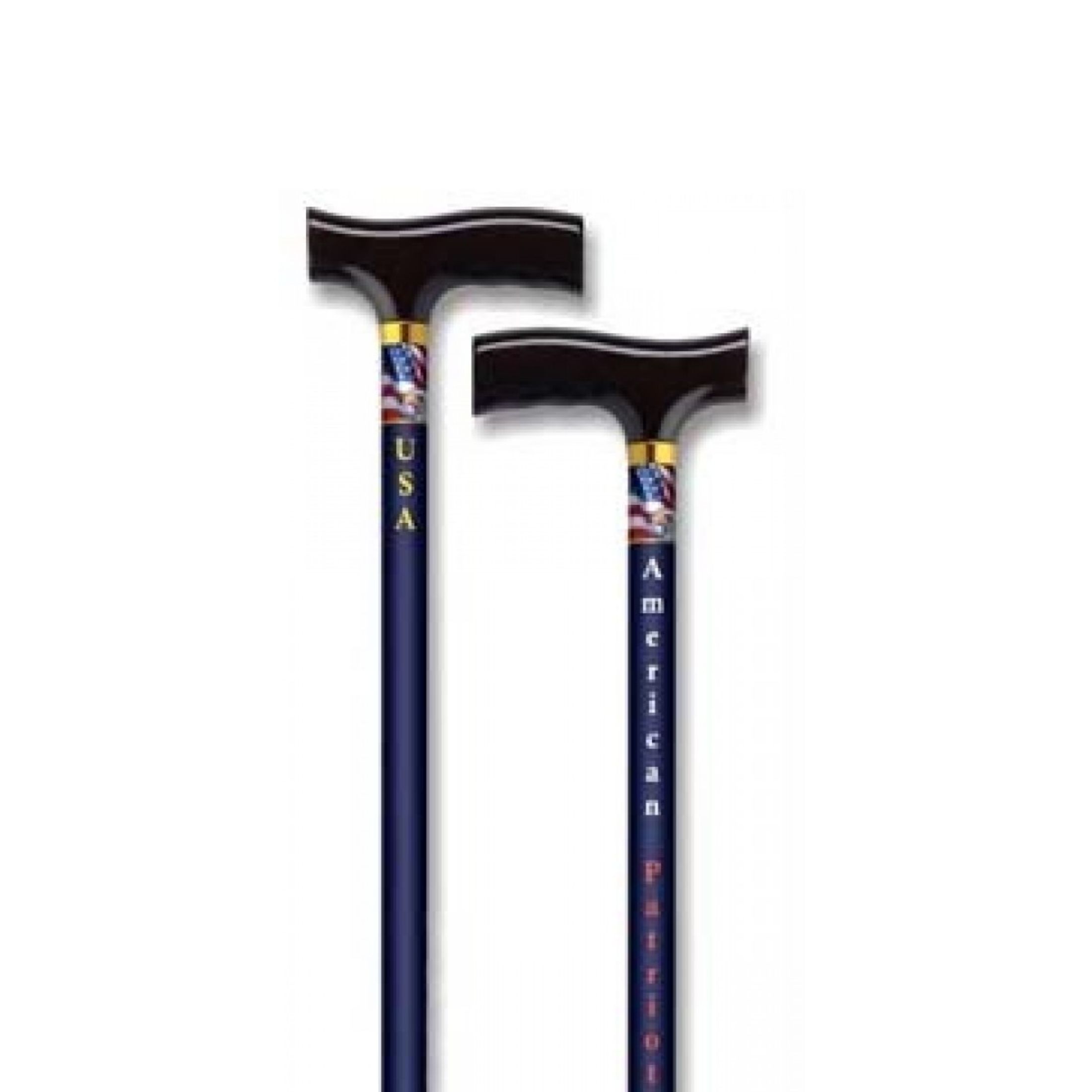Alex Orthopedic Straight Adjustable Aluminum Cane With Fritz Handle American Patriot - Dark Blue