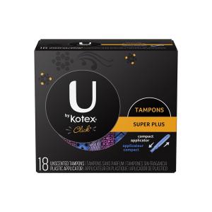 U By Kotex Click Compact Tampons, Plastic, Super, Unscented