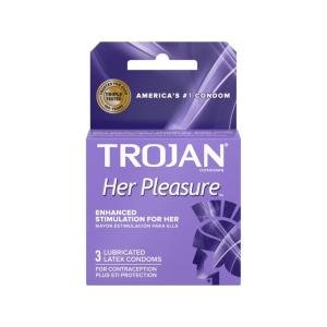 Trojan Her Pleasure Sensations Lubricated Premium Latex Condoms