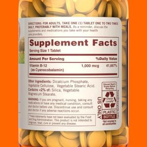 Sundown Naturals Vitamin B-12 High Potency 1000 Mcg Tablets