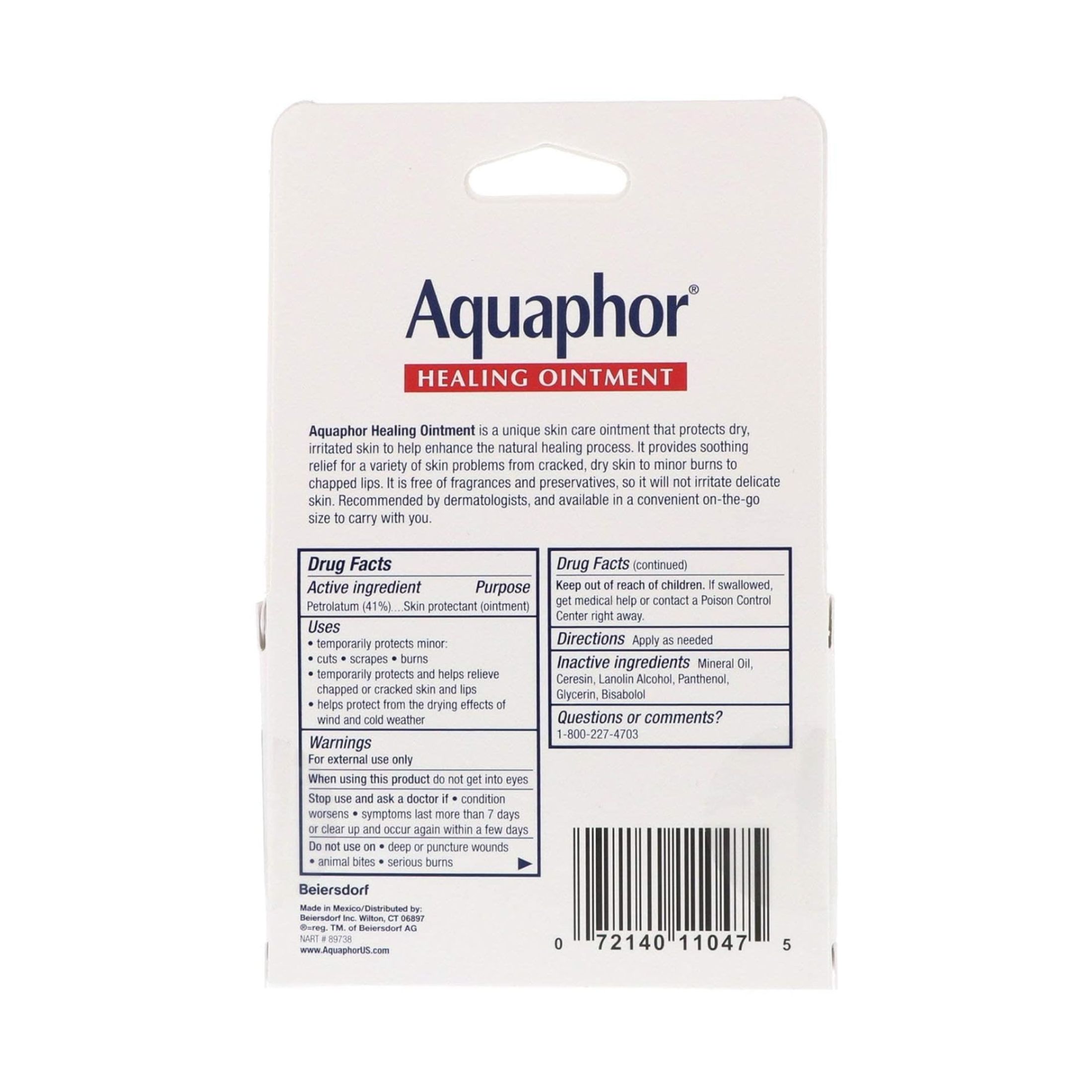 Aquaphor Healing Skin Ointment, Advanced Therapy, 2 Pack, 0.35 Oz Ea